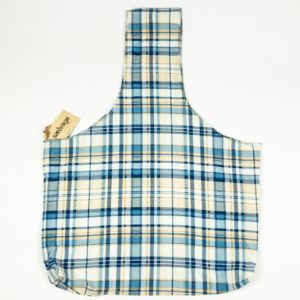 Upcycled Cloth Bag - Blue/Tan Plaid