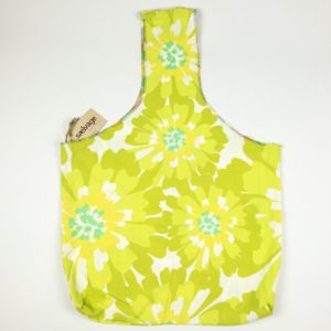 Upcycled Cloth Bag - Vibrant Green Floral