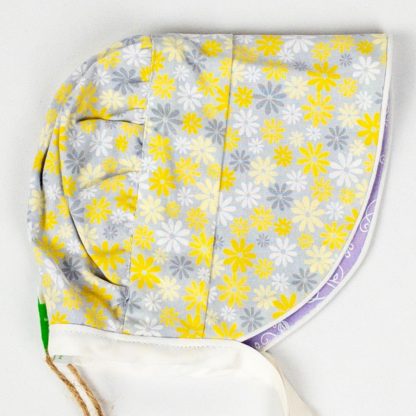 Bonnet - Grey Yellow Daisy/Mauve Floral
