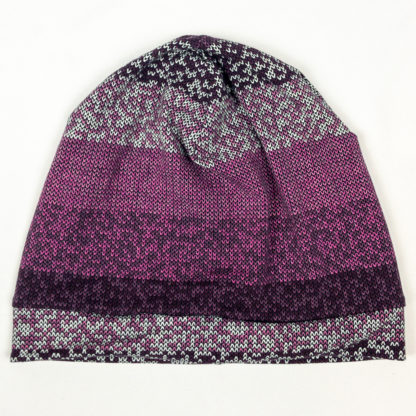 Beanie - Purple Knit Stripes